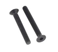 2pcs M10 Lenght 16-100mm Black Hexagon Socket Flat Countersunk Head Screw Carbon Steel Hex Bolts Machine(25mm)
