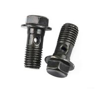 2pcs M10 x 1.25mm Chrome-Plated Motorcycle for Banjo Bolt Set with 4 Copper Washers for, for Tokico Brake Calipers - 28mm Total Length