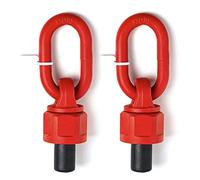 2pcs M12 x 18 0.5Ton-1Ton G80 Swivel Eye Bolt Alloy Steel Material 360° Rotation Hoist Ring Heavy Duty Large Carrying Capacity Eye Bolt Tensile Strength ob is 1080MPa