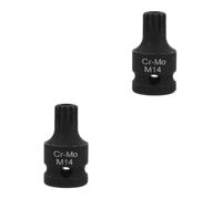 2pcs M14 Triple Spline Socket, 1/2-Inch Drive Brake Caliper Tool | Steel Low Profile Design, Impact-Ready Removal, for Tight Automotive Fasteners and Professional Workshop Kits