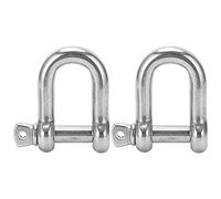 2pcs M16 Screw Pin Shackle, D - Shape Shackle 304 Stainless Steel, Heavy Duty Bow Shackle with 800kg Load - Bearing, D Shackle for Paracord Bracelets, Marine Hardware
