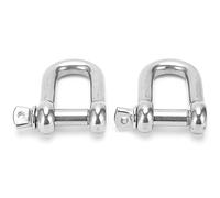 2pcs M18 Screw Pin Shackle, D-Shape Shackle Heavy Duty, 304 Stainless Steel Bow Shackle with Bolt Design, Corrosion-Resistant Marine Hardware for Chains Wire Rope Lifting, L