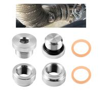 2PCS M18x1.5 Inner Hex Head Threaded Plug with Threaded Bung & Brass O-Ring, Stainless Steel Thread Fitting for Exhaust System, Accessories for Car Truck Motorcycle Exhaust Pipe