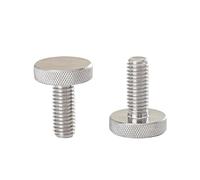 2pcs M3 M4 M5 M6 M8 M10 GB835 304 Stainless Steel Knurl Flat Round Head Hand Tighten Curtain Wall Glass Thumb Screw Bolt DIN653(M10x30mm)