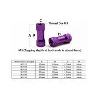 2Pcs M3x15/20/25/28/30mm Double Round Knurled Colourful Aluminum Spacer Standoff Spacer Pillar For RC(Black - 1pc,M3x20mm(2pcs))