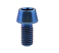 2pcs M5 M6Titanium hex socket screw Inner Allen Key Cone Taper Head Bolt Screw for Bicycle Stem Seatpost(Blue,M5X10 2pc)