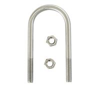 2pcs M6/M8 Lengthening 304 Stainless Steel Buckle Clamp, U-Shaped Screw Pipe Clamp with Baffle Nut Combination(M6x33x53mm)