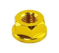 2Pcs M6 M8 M10 M12 M14 Motorcycle Anodized Screw Bolt Hex Insert Lock Nut Universal Axle Flange Rear Locknuts Self-locking(Gold,5PCS_M12)