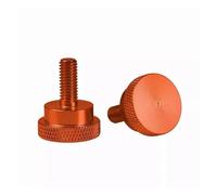 2Pcs M6x15mm Knurled Thumb Screws Aluminum Alloy Hand Grip Knob Bolts for Door Handles(Orange)