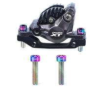 2PCS M6x25mm Titanium Alloy Disc Brake Caliper Fixing Bolts - Extended Bicycle Screws for MTB and Road Bike(Rainbow)