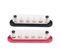 2Pcs M8 300A 12-48V DC Busbar, Power Distribution Block Bus Bar, Battery Busbar for Marine Boat Audio Amplifier Car Rv Truck and More