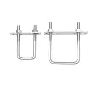 2pcs M8 304 Stainless Steel U-Screw Square Pipe Clamp U-Bolt Right Angle Baffle