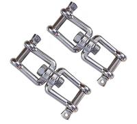 2Pcs M8 Bearing Swing Hook Swivel Ring Snap Rolling Shackle Device 304 Stainless Steel 360°Rotating with Removable Buckles for Sandbag Hammock