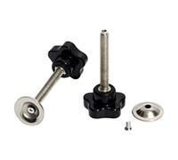 2pcs M8 Star Knob Clamp with Plate Male Thread Bakelite Mechanical Black Thumb Nut 40mm Head Plum Tighten Nuts Handle-M8x40x45mm
