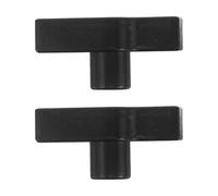 2pcs M8 T Handle Wing Nut Knob for Stage Light Hook Mounts | Cast Aluminium Alloy, Black Finish, through Hole Design, Wear Resistant, Tool Free Changes, Live Events