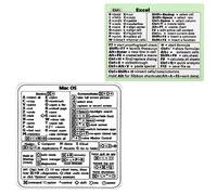 2pcs Mac Shortcut Sticker, Mac OS Excel Shortcuts Sticker Keyboard Shortcut Sticker Windows Adhesive Shortcut Decal Vinyl Compatible with MacBook 13-16 inch