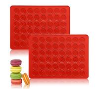 2PCS Macaron Baking Mat, Macaroons Baking Mats Non Stick Silicone Pastry Mat Reusable Silicone Baking Sheets Tray Oven Liner with 48 Holes for Macarons Cookies Dessert