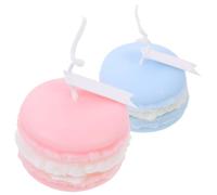 2pcs Macaron Scented Candles, Handmade Aromatherapy Wax Decor for Parties | Paraffin Construction, 4.5x4.5x3cm Size, Fits Metal Tea Bases, for Centrepieces and Dessert Tables