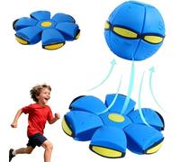 2pcs Magic Ball, Children's Magic Bouncing Ball with 6 LED Lights, Switchable Bouncy Ball and Flying Saucer, 2-in-1 Transforming Toy for Parent-Child Interaction, Indoor Outdoor Active Play (2, Blue)