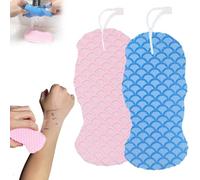 2Pcs Magic Exfoliat Bath Sponge, 3D Super Soft Exfoliat Bath Sponge, Exfoliated Body Scrubber, Remover Dead Skin, Skin Friendly and Reusable for Adults Children and Pregnant Women