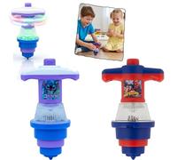 2Pcs Magic Flashing Spinning Tops, Stitch & Spiderman Light Up Gyro, Glow in Dark Party Bag Fillers, Pocket Money Fidget Toys Kids 3+ Years - 11cm
