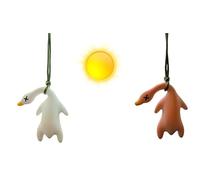 2PCS Magic UV Duck Toys - Colour Changing Solar Powered from White to Roast Duck Red, Fun Dashboard Car Decor & Outdoor Sun Activated Novelty, for Kids Adults Summer Travel Beach Party