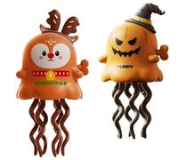 2PCS Magical Mini Dancing Ghost for Christmas, Creative Twisting Clockwork Slide for Halloween, Dancing Octopus Toy,Clockwork Dancing Octopus Toy,Can Crawl and Tummy Style, Christmas Wind Up Toys (C)