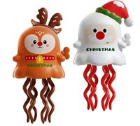 2PCS Magical Mini Dancing Ghost for Christmas, Creative Twisting Clockwork Slide for Halloween, Dancing Octopus Toy,Clockwork Dancing Octopus Toy,Can Crawl and Tummy Style, Christmas Wind Up Toys (B)