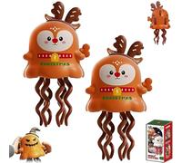 2PCS Magical Mini Dancing Ghosts for Christmas, Creative Twisting Clockwork Slide, Interactive Crawling Ghost Toys for Birthday Gifts, 3D Clockwork Ghosts Toy (Deer)