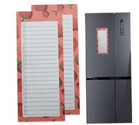 2Pcs Magnet Notepads for Refrigerator 50 Sheets Grocery List Magnet Pad for Fridge 3.5x8.4'' Shopping List Strawberry Patterns to-Do Reminders|Index Cards