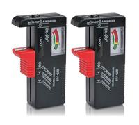 2Pcs Magnetic Battery Tester Universal Battery Checker for AA AAA C D 9V 1.5V Button Cell Batteries, Requires No Battery to Operate