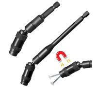 2Pcs Magnetic Bit Holder, 1/4" 90mm & 145mm Pivot Flexible Extension Drill Bit Holder, 20 Degree Quick Rotary Release Extension Screwdriver Bit Holder, for Narrow Spaces or Corners