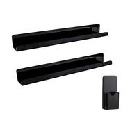 2pcs Magnetic Book Shelf with Magnetic Marker Holder, Acrylic Floating Shelves Whiteboard Magnetic Bookshelf Book Holder Magnetic Book Rack for Whiteboard Classroom Office (Black)