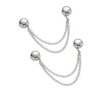 2PCS Magnetic Clothing Clips, Multi-Function Magnetic Pinless Clothing Clips, Hem Shawl T-Shirt Hem Shirt Sleeve Magnetics Seam Free Fastening Decoration Buckle Silver