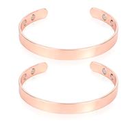 2pcs Magnetic Copper Bracelets, Universal Adjustable Pure Copper Magnetic Bangle Bracelet Stylish Jewelry Accessories Suitable for Women Men