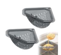 2PCS Magnetic Corner Sink Strainer - 2026 Upgraded Triangular Food Catcher with Press-Open Lid, Sink Drain Strainer, Kitchen Sink Caddy for Food Waste, 17 * 17 * 9.5cm