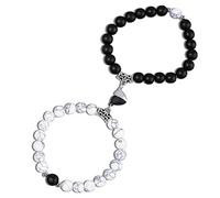 2PCS Magnetic Couple Bracelets Matching Mutual Attraction Bracele Forever Relationship Long Distance Bracelets Matching Bracelets Couple Gifts for Boyfriend Girlfriend Lover His Hers Best Friend