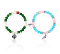 2pcs Magnetic Couples Bracelets, Love Heart Matching Bracelets Time Scroll Pistol His and Her Relationship Jewelry Far Distance Gifts for BFF Fans Anniversary Valentines
