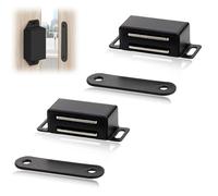 2pcs Magnetic Door Catch, Cupboard Door Magnets Drawer Magnet Small Cabinet Door Magnetic Catches Latches for Kitchen Wardrobe Magnets Door Closers Magnet Closure(Black)