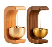 2Pcs Magnetic Door Chime Hangers, Beech Wood and Walnut Wood, Shop Door Entry Chime, Ring Chimes for Ring Doorbell, Door Chime When Door Opens, 4 x 3 x 7.5 cm