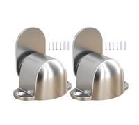 2PCS Magnetic Door Stopper, Zinc Alloy Magnetic Door Stop, Magnets Door Stops Wall Prop Hold Open Doorstop For Door Gaps Ranging 5Mm -25mm (Silver)