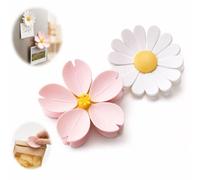 2pcs Magnetic Flower Bag Chip Clips, Cherry Blossom Magnetic Clip for Fridge, Decorative Bag Clip for Food Storage, Cute Fridge Magnet Sealer 2 Sets of 11 Fun Food Sealing Clips for Kitchen