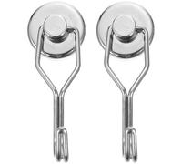 2pcs Magnetic Hooks for Refrigerator, Rotating Stainless Steel Utility | Home Kitchen Storage, Sturdy Silver Finish, Multi Functional Hanging Support, Seamless Fit for Everyday Organization