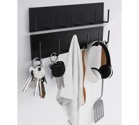 2Pcs Magnetic Key Holder Wall Mount, Magnetic Key Rack Hanger With 6 Hooks For Metal Front Door, Magnetic Utensil Holder For Fridge, Strong Magnet Hanger Hook For Hanging Purse Kitchen Grill Tool Coat