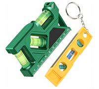 2PCS Magnetic Level Tool for MINI Level and Small Leveler Lightweight ABS Construction Strong Magnet Multi-Angle Measurements 45° 90° 180° Green and White Accurate Leveling Compact(2 pcs green)