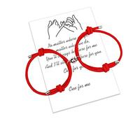 2pcs Magnetic Mutual Attraction Couple Bracelets Handmade Rope Braided Matching Bracelets Boyfriend Girlfriend gift (2pcs Red magnetic bracelet)