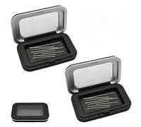 2PCS Magnetic Needle Case, Magnetic Pin Holder, Knitting Needle Holder, Small Sewing Box for Sewing Crafts Supplies Clear Lid Portable Embroidery Case DIY Tool Accessories