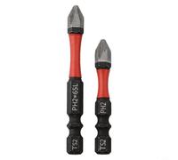 2PCS Magnetic PH2 Screwdriver Bit Set for 1/4 Hex Shank Tools, Anti-Slip for -Coated Alloy Steel Drill Bits, 50mm 65mm 100mm for Electric Hand Drills(50+65MM)