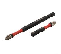 2PCS Magnetic PH2 Screwdriver Bit Set for 1/4 Hex Shank Tools, Anti-Slip for -Coated Alloy Steel Drill Bits, 50mm 65mm 100mm for Electric Hand Drills(50+100MM)