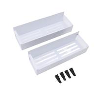 2PCS Magnetic Rack for Refrigerator with Removable Hooks Strong Magnetic Shelf for Holding Spices Jars Bottle Fridge Organizer Storage Save Space and Keep Items Secure (White)